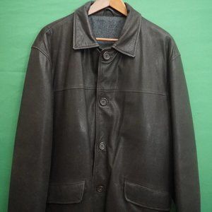 Massimo Dutti black Leather Jacket